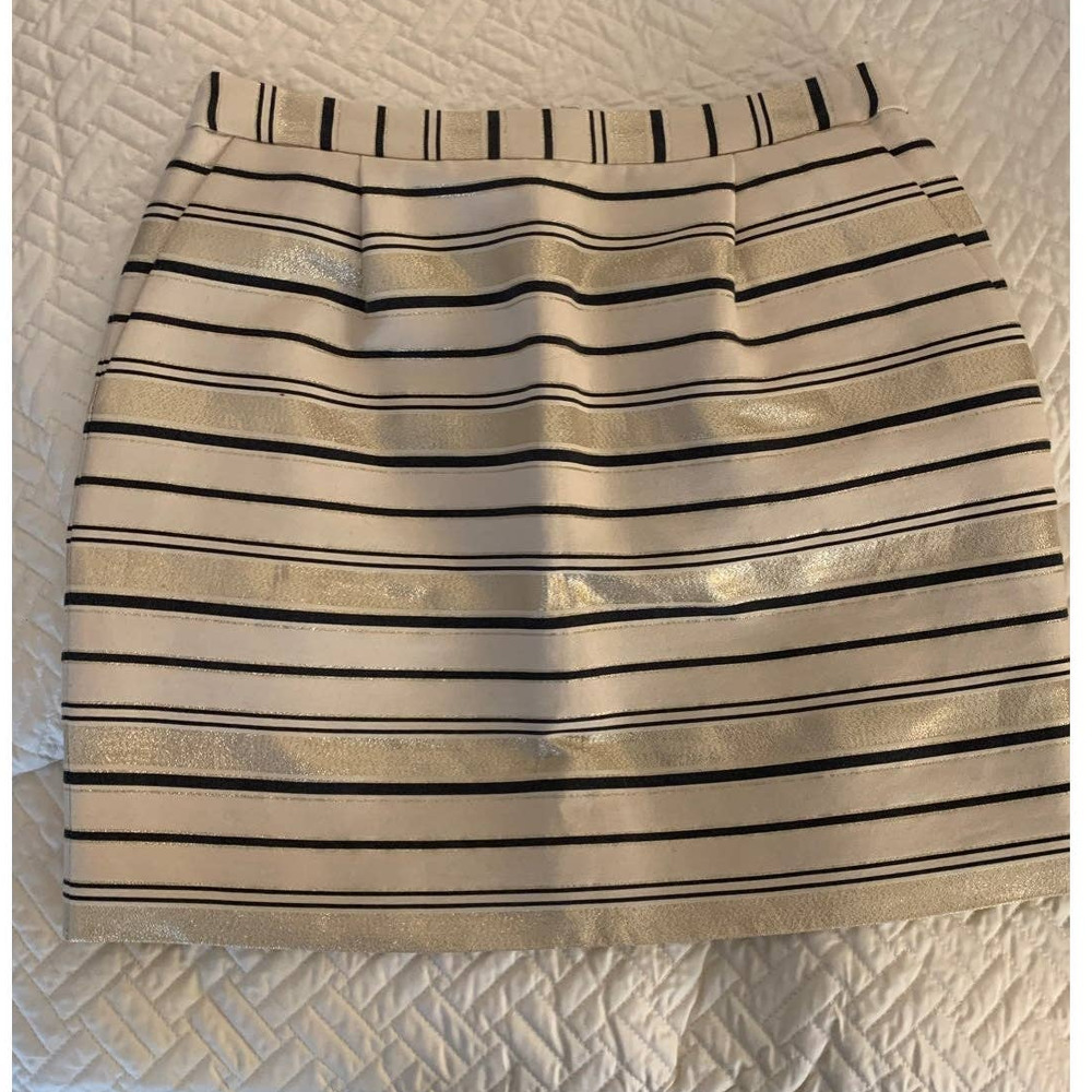 J.Crew Gold & Black stripe skirt